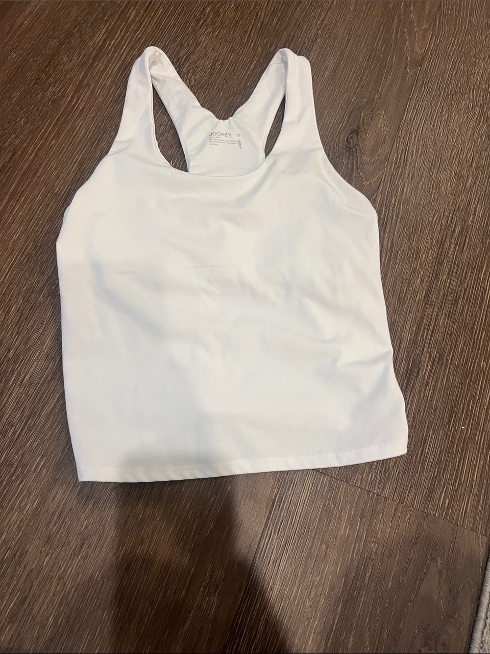 Jockey White Racerback Crop Tank
